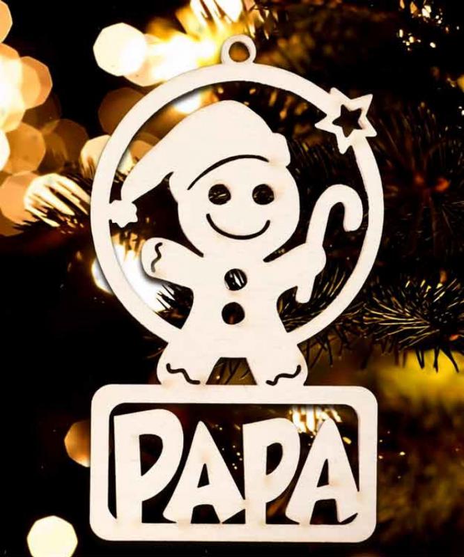 Karácsonyi Díszgömb - Papa Mézi – Karácsonyfa díszek – Karácsonyi ajándék ötletek