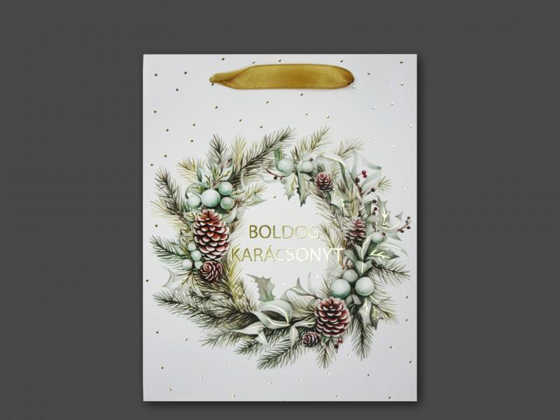 Karácsonyi dísztasak Boldog Karácsonyt nagy 26x12x32cm 370375