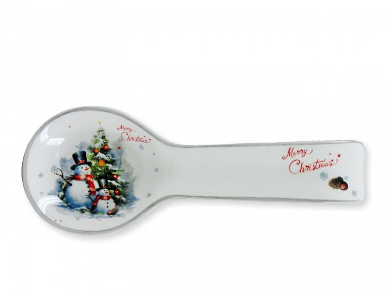 Karácsonyi fakanáltartó hóember 24cm 172921