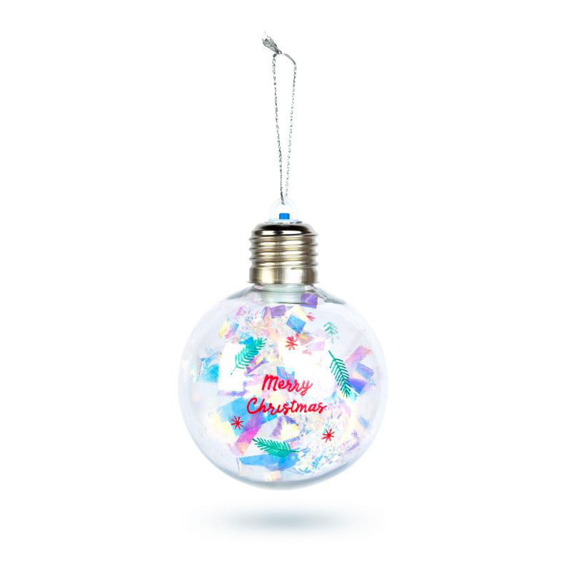 Karácsonyi LED-es gömb - RGB LED - átlátszó - műanyag - 8 cm - 3 x LR44 szarvas