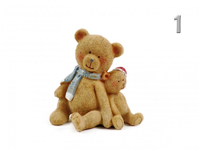 Karácsonyi maci kicsinyével 11cm APF648480 2f
