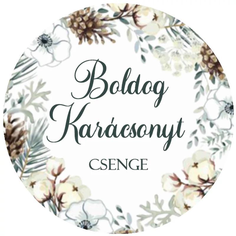 Karácsonyi matrica - Egyedi szöveggel ellátott személyre szabott- fehér karácsony