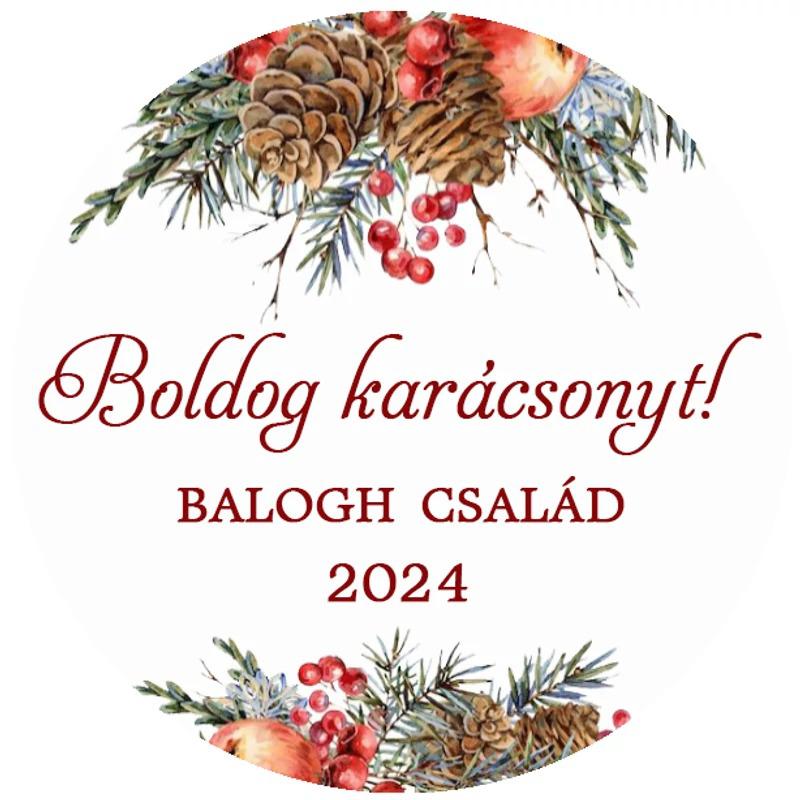 Karácsonyi matrica - Egyedi szöveggel ellátott személyre szabott- téli erdei varázs