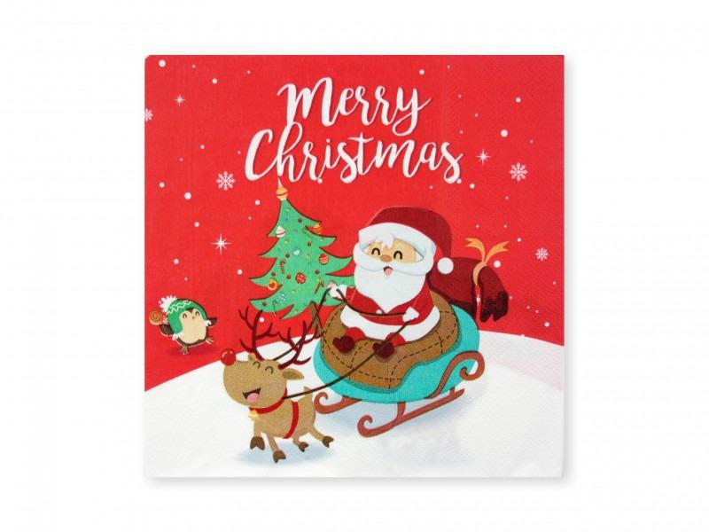 Karácsonyi szalvéta 16db 33x33cm télapós