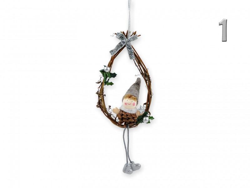Karácsonyi tobozfigura ajtódísz 22cm AT220358 2f