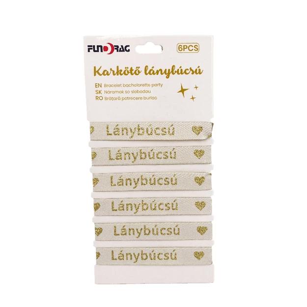 Karkötő Bride 6db fehér arany írással állítható mérettel