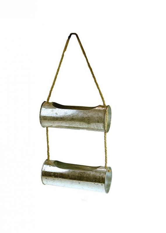 Kaspó cink akasztós 2 részes 10x25x65cm szürke