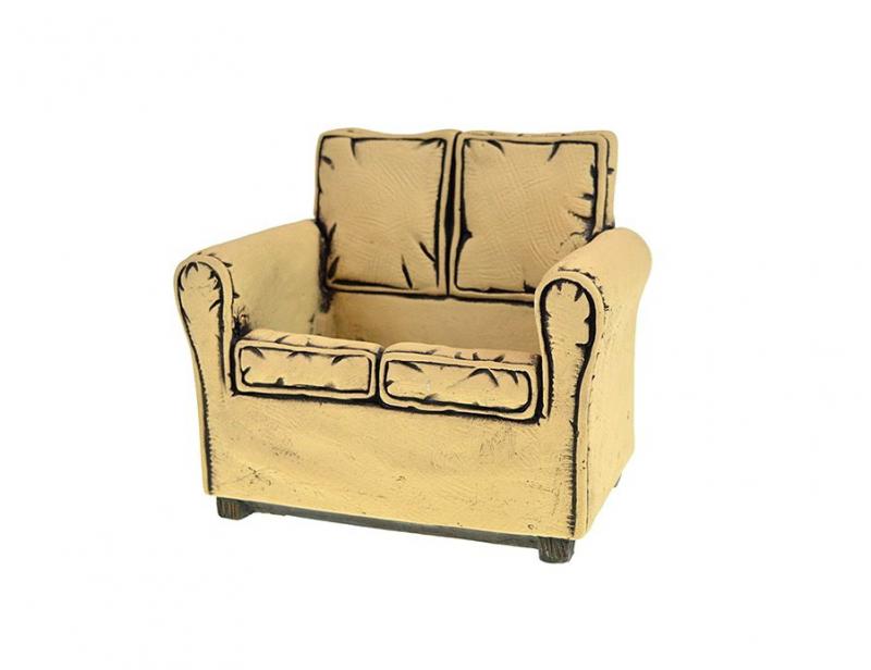 Kaspó kő 17*11*15cm fotel forma krém