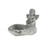 Kaspó kő 20*20*17cm angyallal