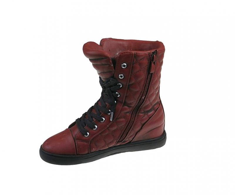 Kaspó kő bakancs cipő forma 25*11,5*21,5cm piros