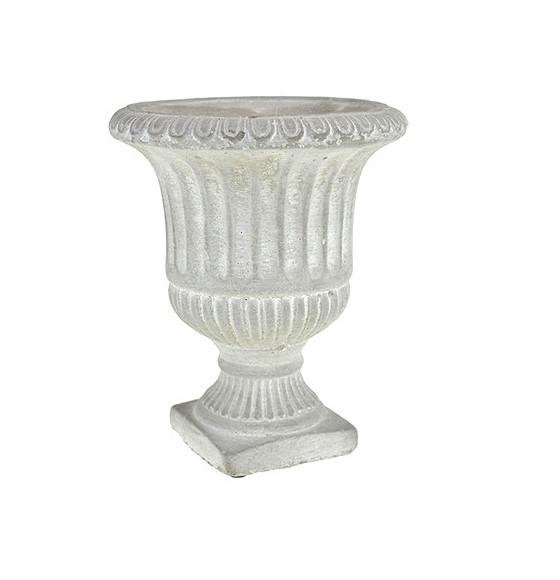 Kaspó kő kehely forma 13,5*13,5*16cm mosott fehér
