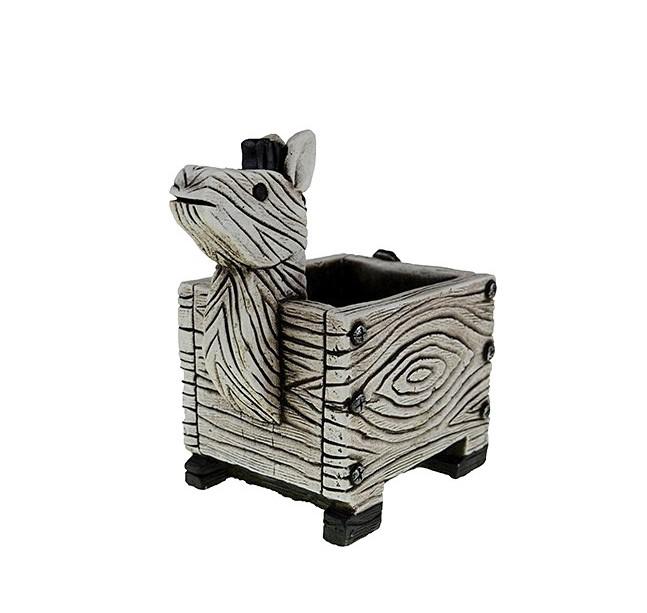 Kaspó kő zebra 17*11*17cm szürke