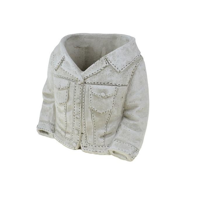 Kaspó kő16x9.5x14.5cm kabát forma szürke