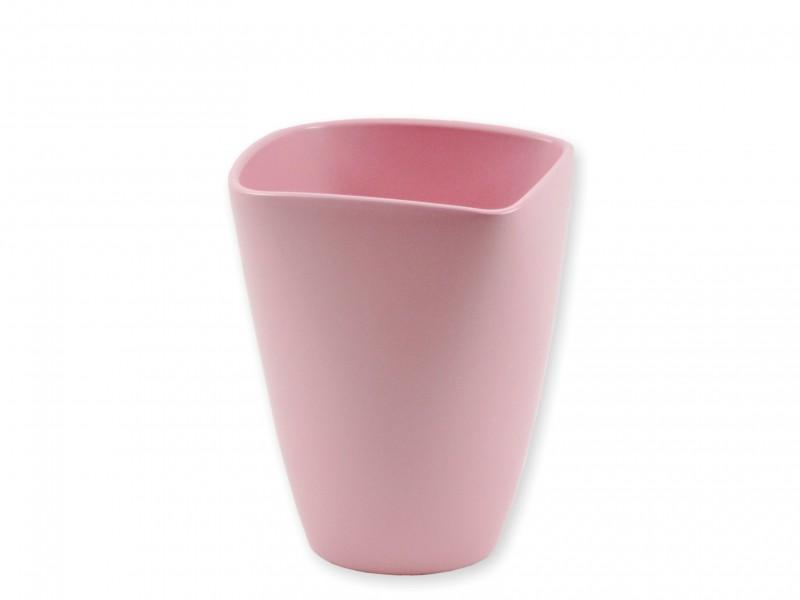 Kaspó négyszögletű világos rózsaszín 17cm