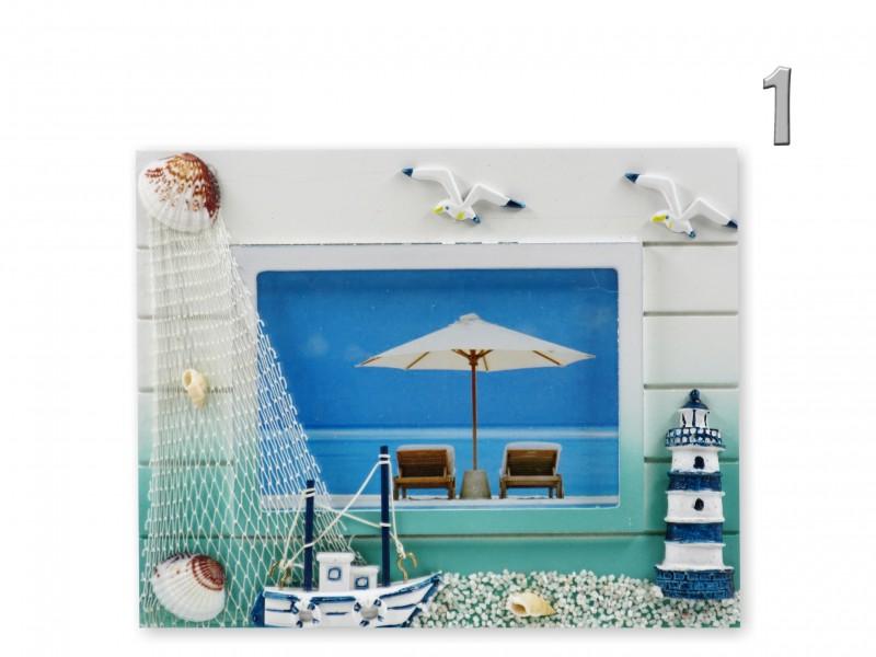 Képkeret hajós fekvő 12x8cm-es képhez