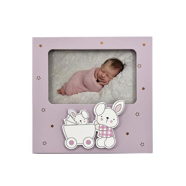 Képkeret MDF babás rózsaszín 15x10