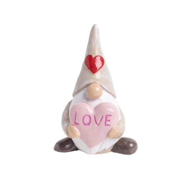 Kerámia orrmanó szív rózsaszín/drapp 4x6cm