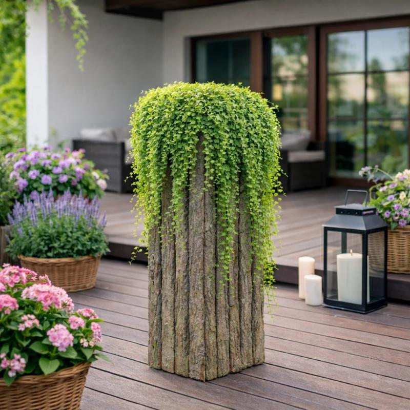 Kéreg szögletes virágtartó bélelt 40x15cm