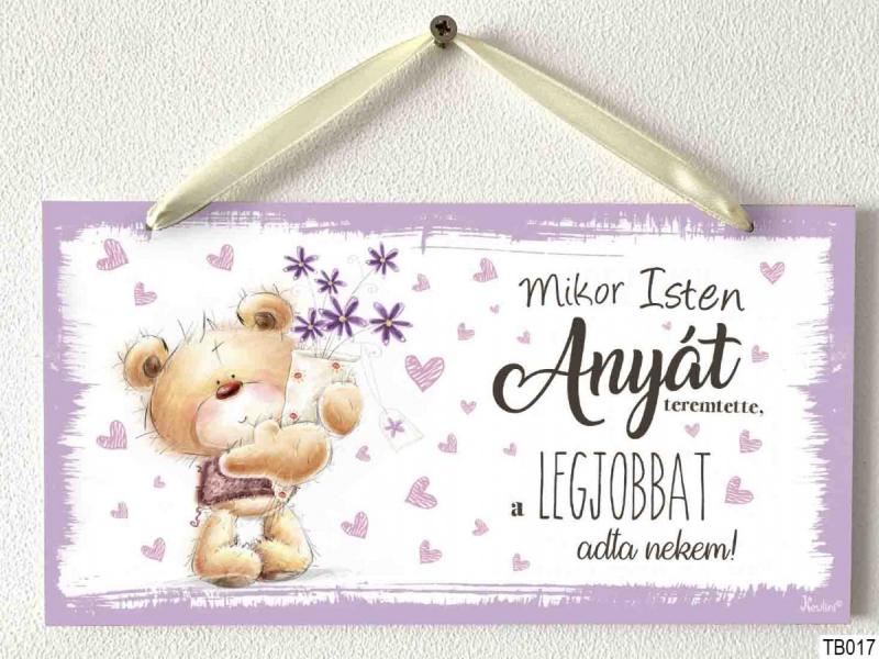 Kicsi Dekor Tábla - Mikor Isten anyát - Ajándék anyáknak