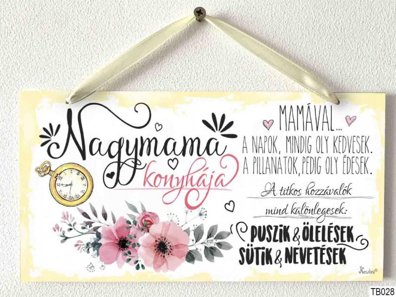 Kicsi Dekor Tábla - Nagymamam konyhája - Ajándék nagymamának