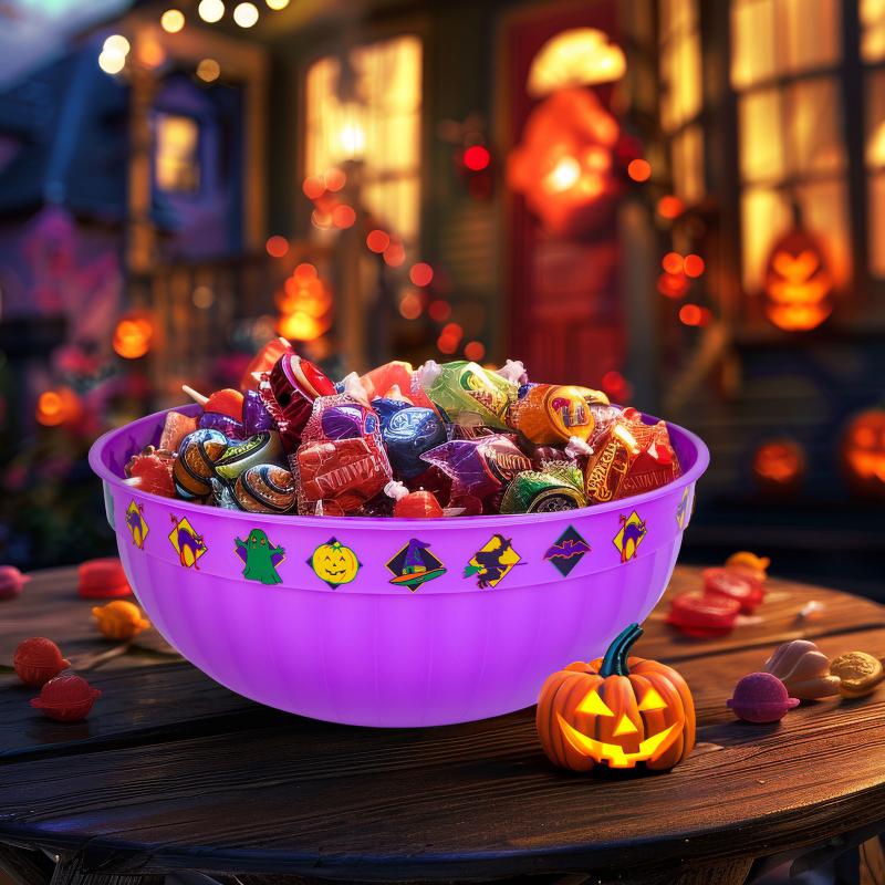 Kínálótál - lila - műanyag - 30 x 12 cm halloween