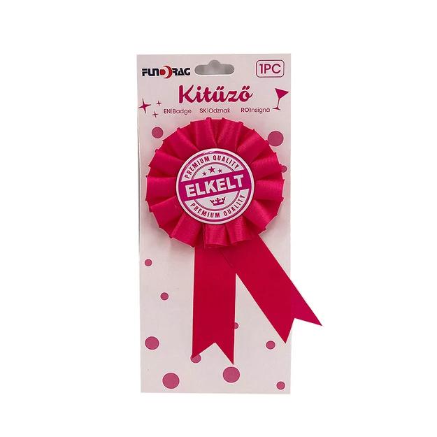 Kitűző elkelt, pink 8x15 cm