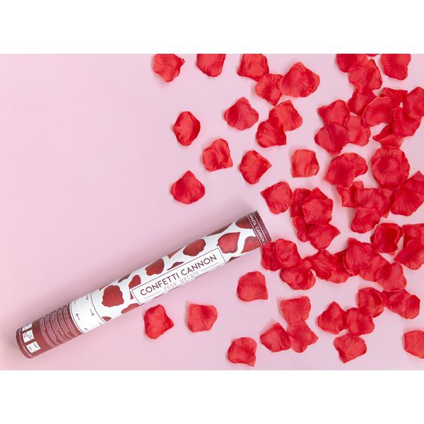 Konfetti kilövõ ágyú, 40 cm, szirom, bordó