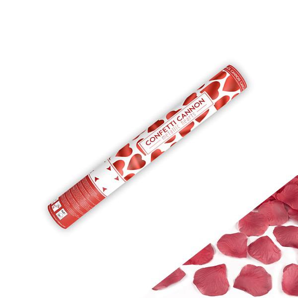 Konfetti kilövõ ágyú, piros szív, 60cm