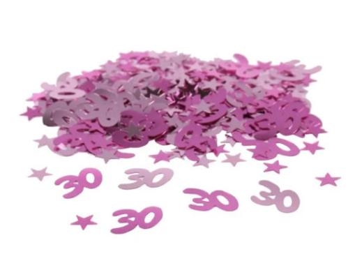 Konfetti, metál pink, 30-as, 14 g/csomag
