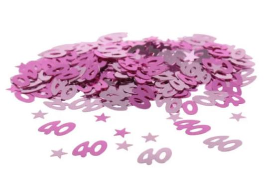 Konfetti, metál pink, 40-es, 14 gr/csomag