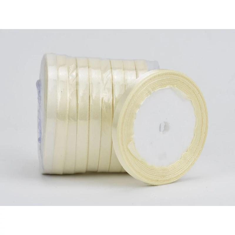 Krém szatén szalag 6mm 10 tekercs