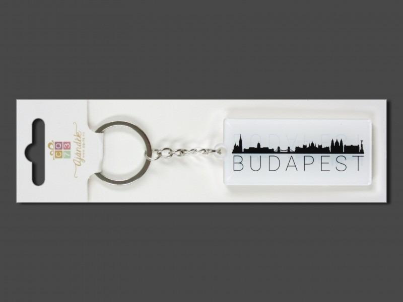 Kulcstartó Budapest fehér 7,5cm