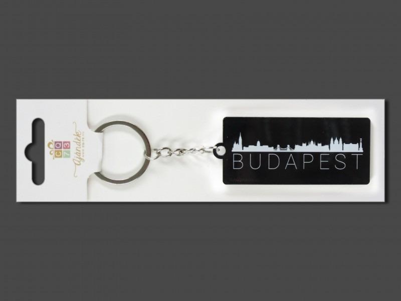 Kulcstartó Budapest fekete 7,5cm