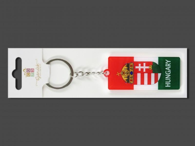 Kulcstartó Hungary címeres 7,5cm