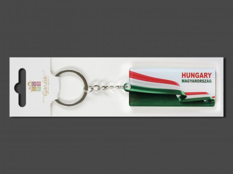 Kulcstartó Hungary-Magyarország zászlós 7,5cm