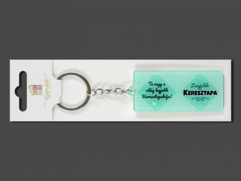 Kulcstartó Legjobb Keresztapa 7,5cm