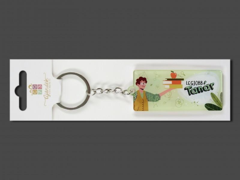 Kulcstartó Legjobb tanár zöld 7,5cm