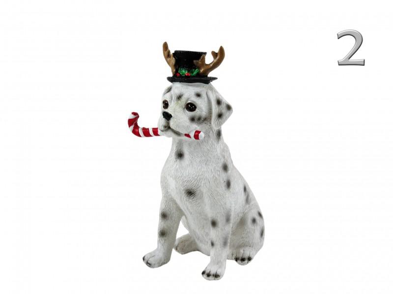 Kutya figura szarvas sapkában 23cm APF473000 4f