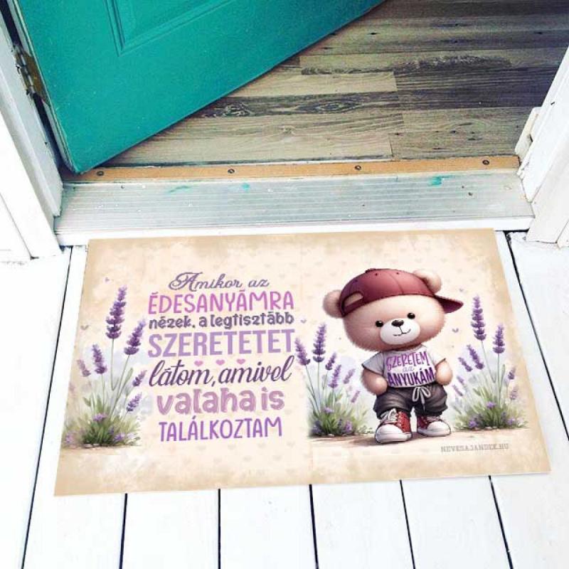 Lábtörlő - Amikor az Édesanyámra nézek - Levendulás - Ajándék Anyának - Anyák Napi Ajándék