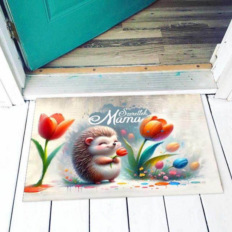 Lábtörlő - Szeretlek Mama - Süni – Ajándék Nagymamának