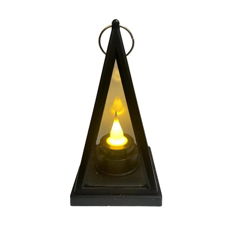 Lámpás ledes gúla alakú fekete 13,5x7cm