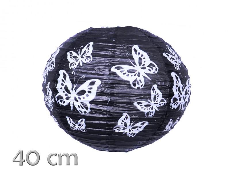 Lampion fekete pillangós 40cm