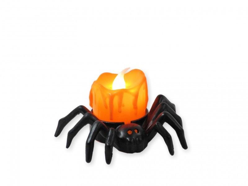 LEDes Halloween Pók mécses 9x5cm