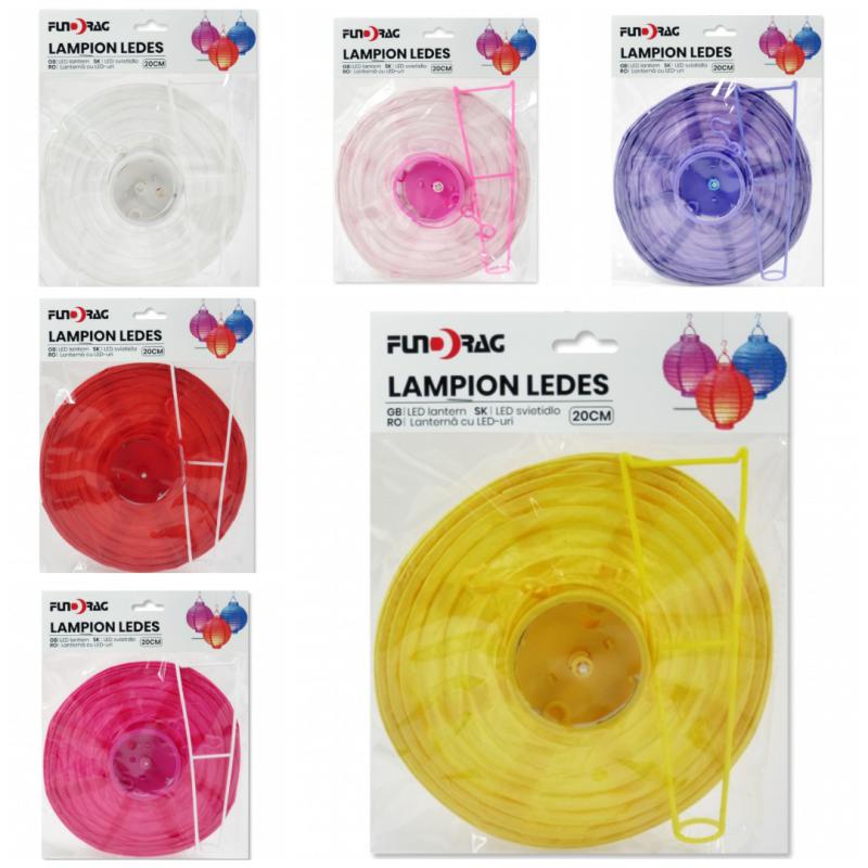 LEDes lampion 20cm különböző színekben 1 db