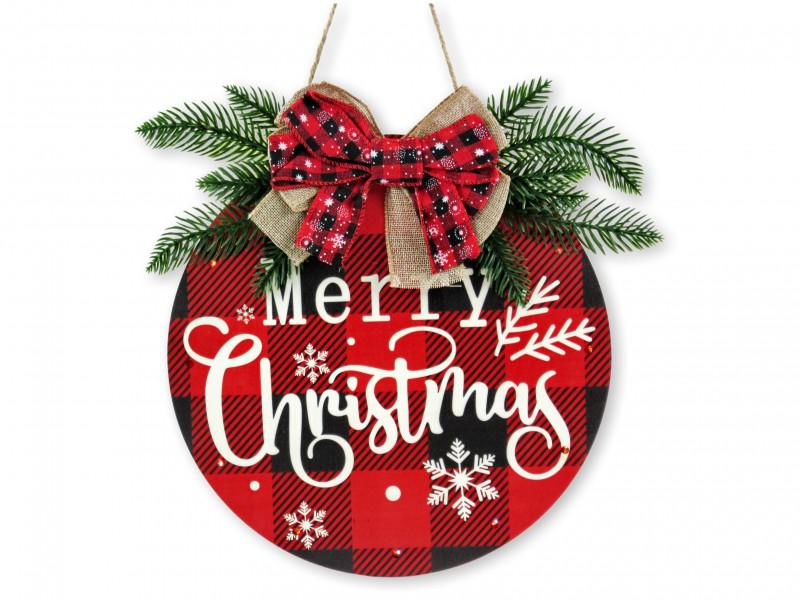 LEDes világító ajtódísz Merry Christmas 34cm 629449