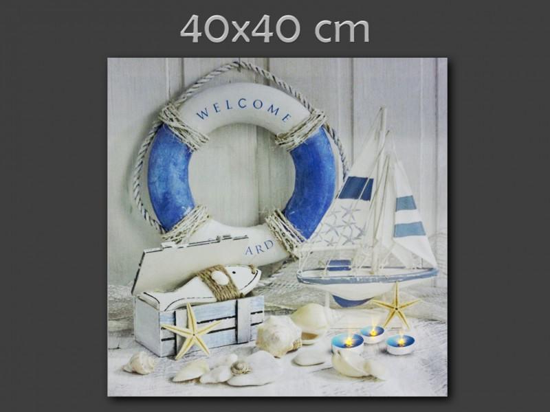 LEDes világító falikép mentőöv 40x40cm