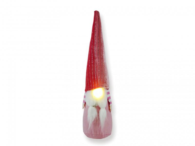 LEDes világító orrú manó rózsaszín 42cm 631435