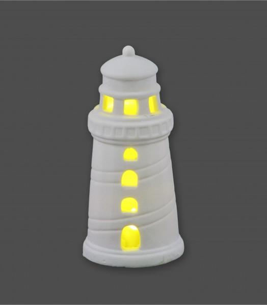 LEDes világítótorony fehér 12cm 3 ablakos