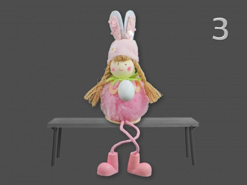 Lógólábú kislány +nyuszifül 11cm 3féle