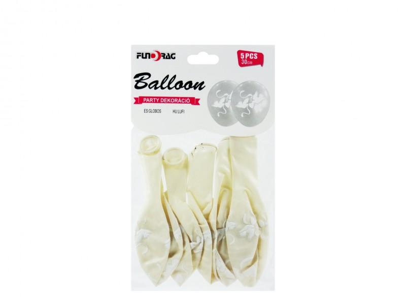 Lufi fehér galambos 5db 30cm esküvőre